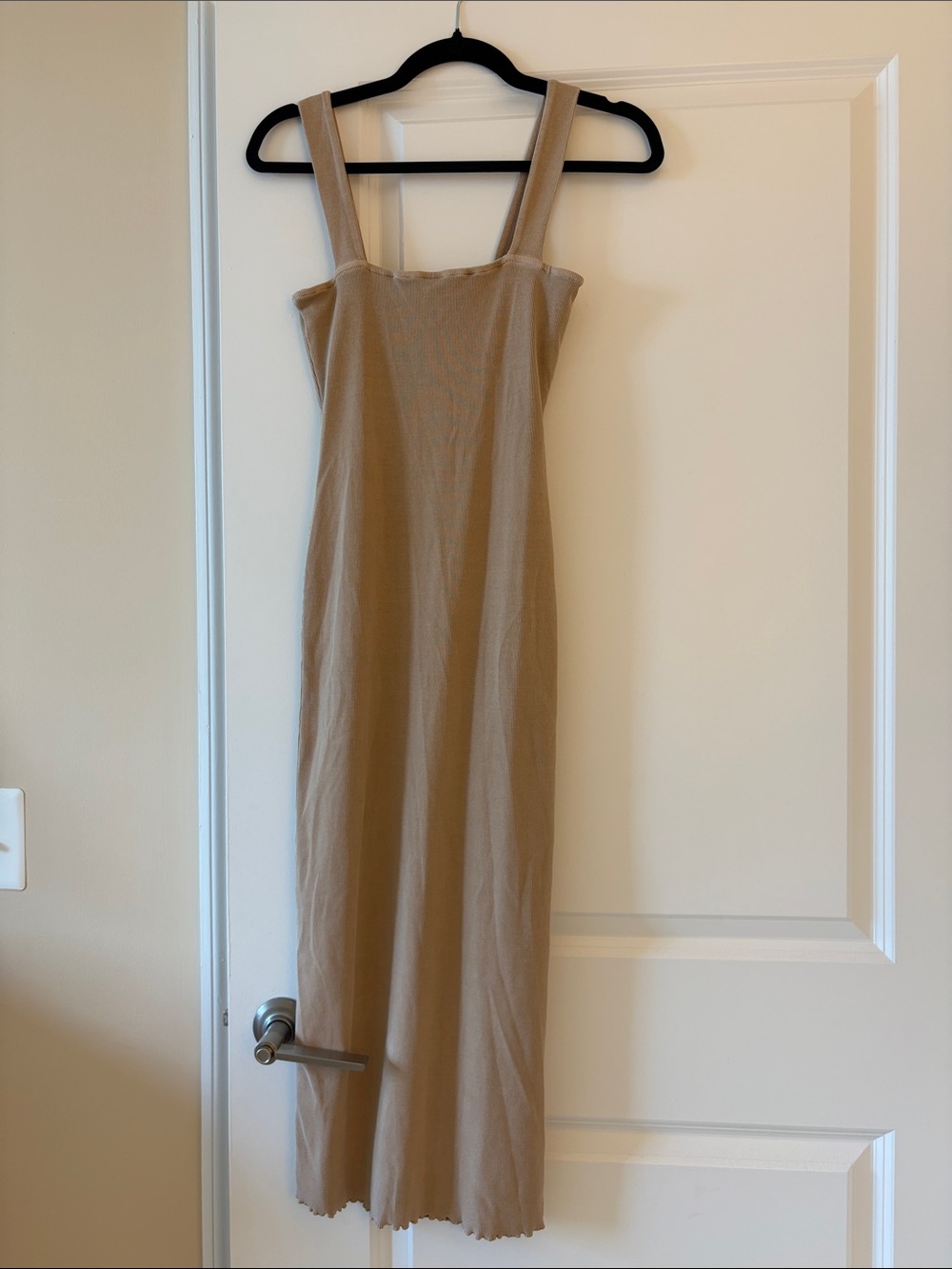 Tularosa Beige Square-Neck Tank Midi Dress